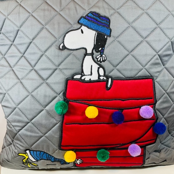 🌹Vera Bradley Large Tote Peanuts Ski Slope Snoopy Gray - Picture 5 of 6